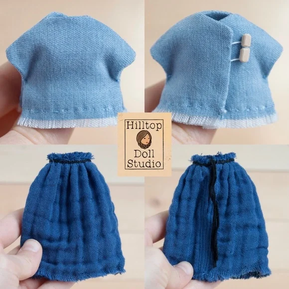 Mini Fabric Doll "Willow" Handcrafted Textile Cloth Heirloom Primitive Doll - Picture 10 of 10